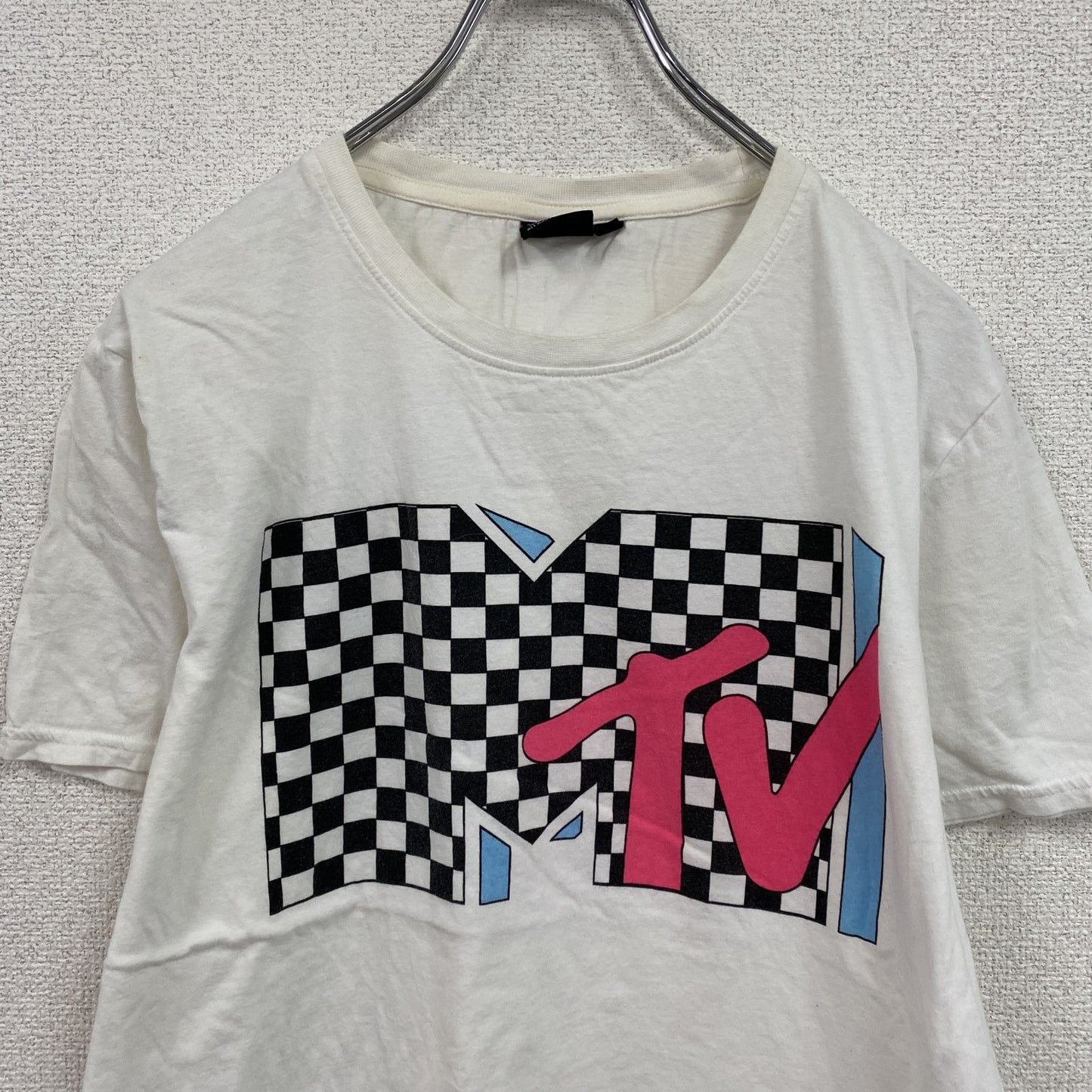 MTV　半袖プリントTシャツ　ロゴプリント　白　ホワイト　Lサイズ