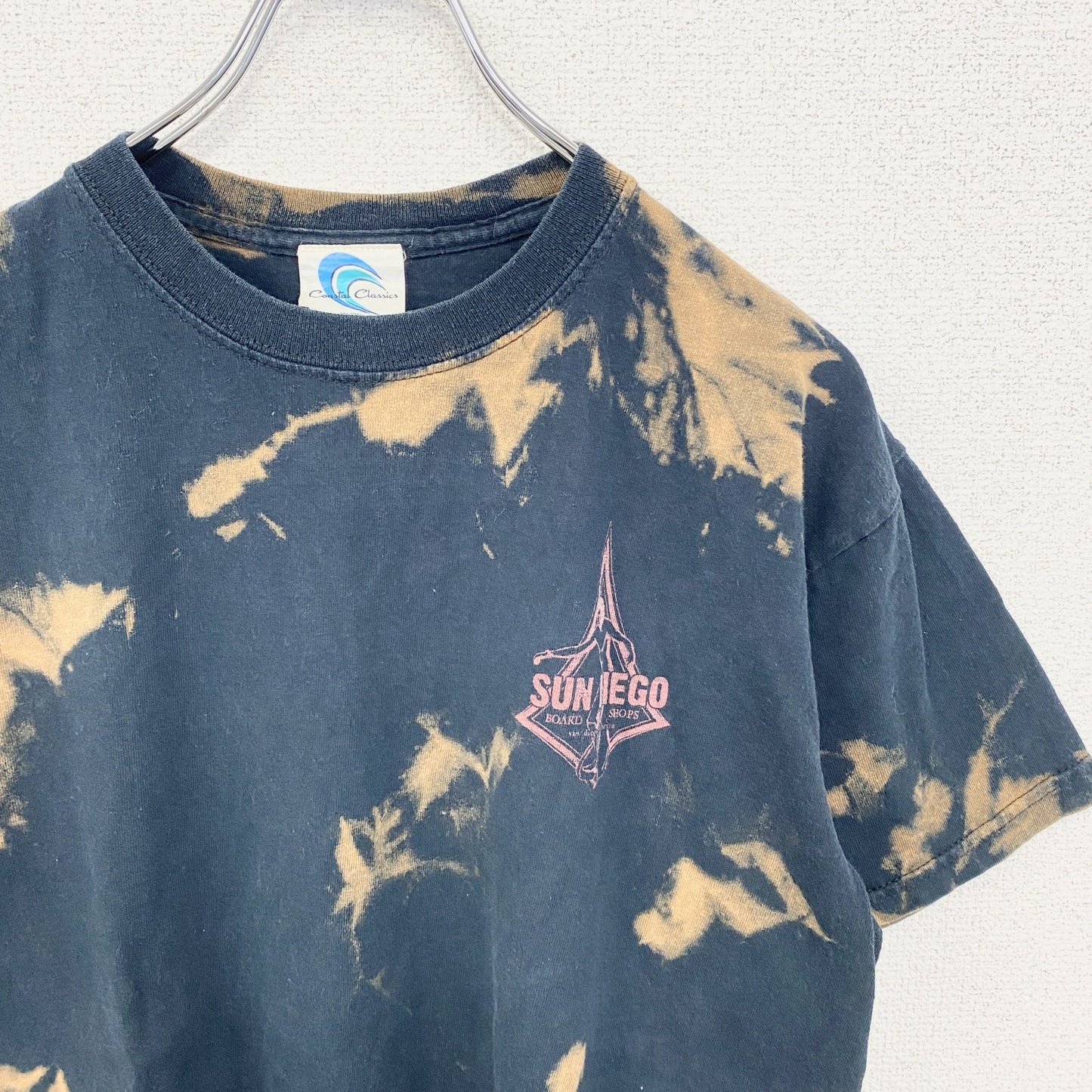 古着 used　Coastal Classics　半袖タイダイ柄Tシャツ　総柄　SUN DIEGO　クルーネック　Mサイズ