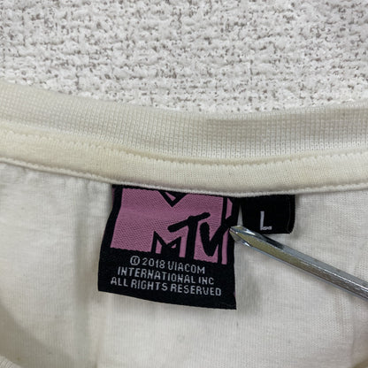 MTV　半袖プリントTシャツ　ロゴプリント　白　ホワイト　Lサイズ