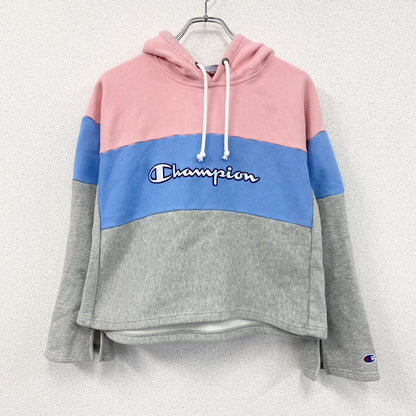 Champion　チャンピオン　リバースウィーブ　スウェットパーカー/フーディー　刺繍ロゴ　現行　ピンク　ブルー　グレー　Lサイズ
