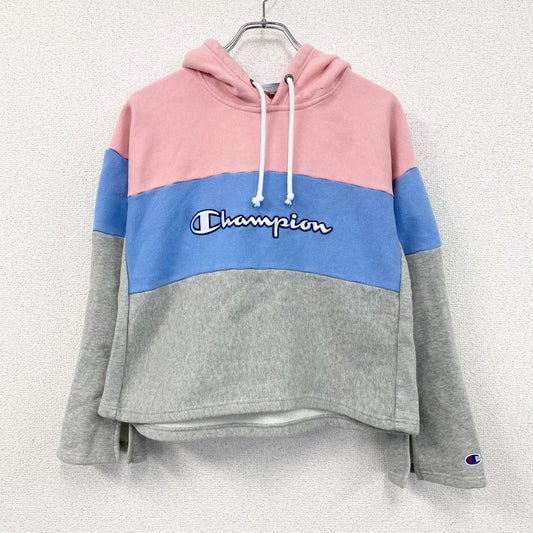 Champion　チャンピオン　リバースウィーブ　スウェットパーカー/フーディー　刺繍ロゴ　現行　ピンク　ブルー　グレー　Lサイズ