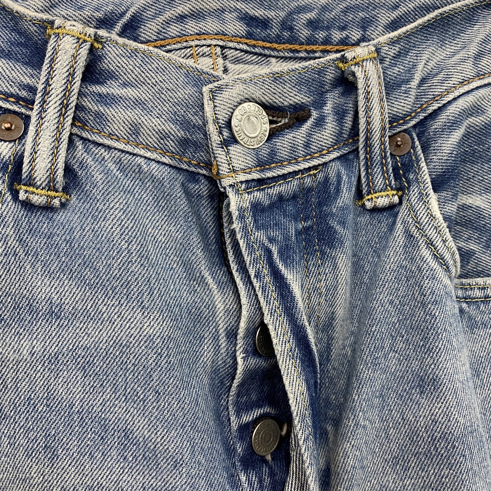 Levi’s　リーバイス　501　デニムパンツ/ジーンズ　リメイク加工　縦落ち　ボタンフライ　インディゴ　W30サイズ　