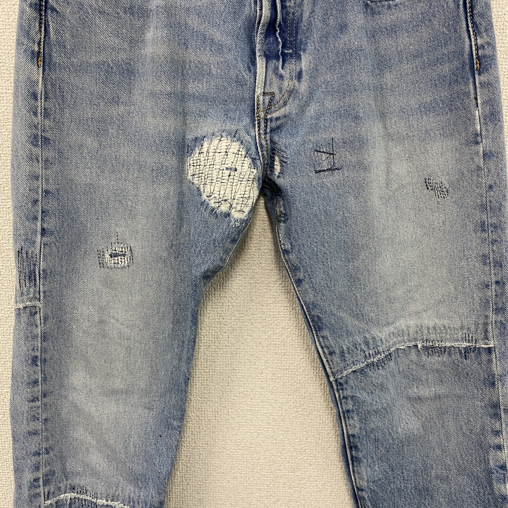 Levi’s　リーバイス　501　デニムパンツ/ジーンズ　リメイク加工　縦落ち　ボタンフライ　インディゴ　W30サイズ　