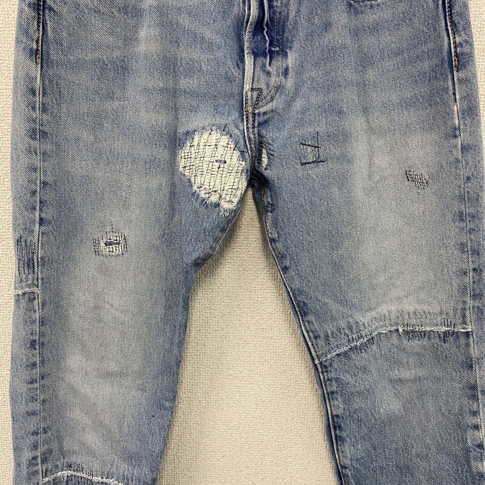 Levi’s　リーバイス　501　デニムパンツ/ジーンズ　リメイク加工　縦落ち　ボタンフライ　インディゴ　W30サイズ　