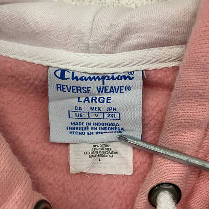 Champion　チャンピオン　リバースウィーブ　スウェットパーカー/フーディー　刺繍ロゴ　現行　ピンク　ブルー　グレー　Lサイズ