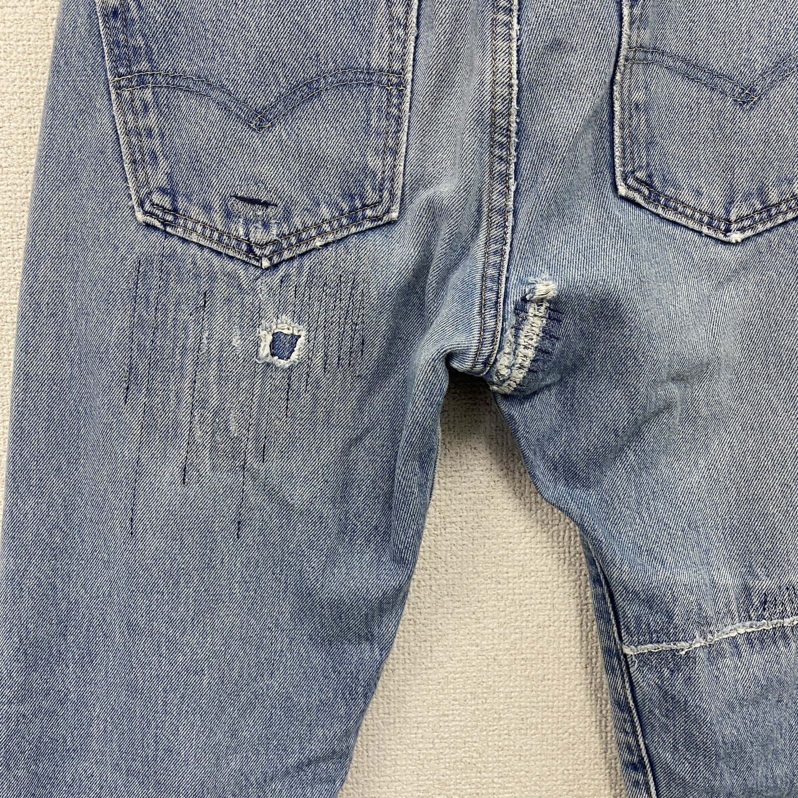 Levi’s　リーバイス　501　デニムパンツ/ジーンズ　リメイク加工　縦落ち　ボタンフライ　インディゴ　W30サイズ　