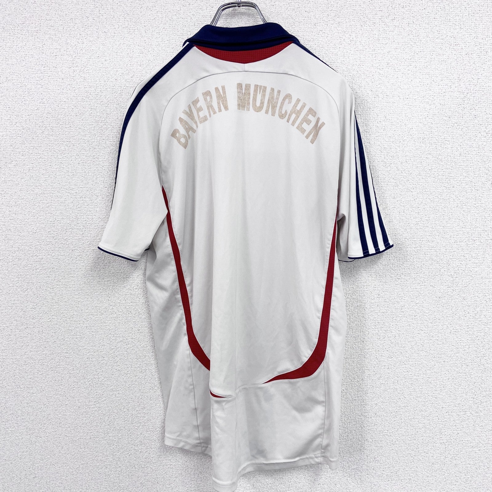 00s　adidas　アディダス　BAVERN MUCHEN　ゲームシャツ　ヴィンテージ　白　ホワイト　Mサイズ