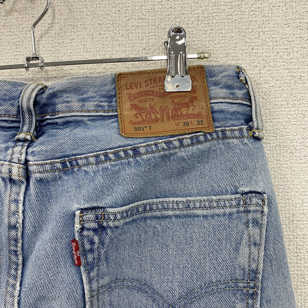 Levi’s　リーバイス　501　デニムパンツ/ジーンズ　リメイク加工　縦落ち　ボタンフライ　インディゴ　W30サイズ　