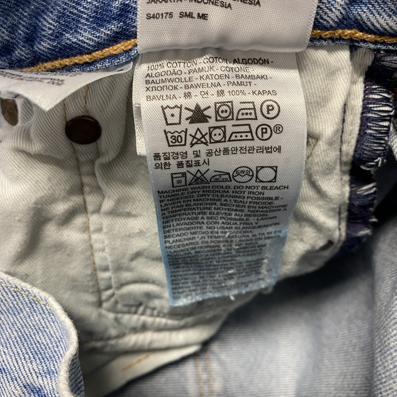 Levi’s　リーバイス　501　デニムパンツ/ジーンズ　リメイク加工　縦落ち　ボタンフライ　インディゴ　W30サイズ　