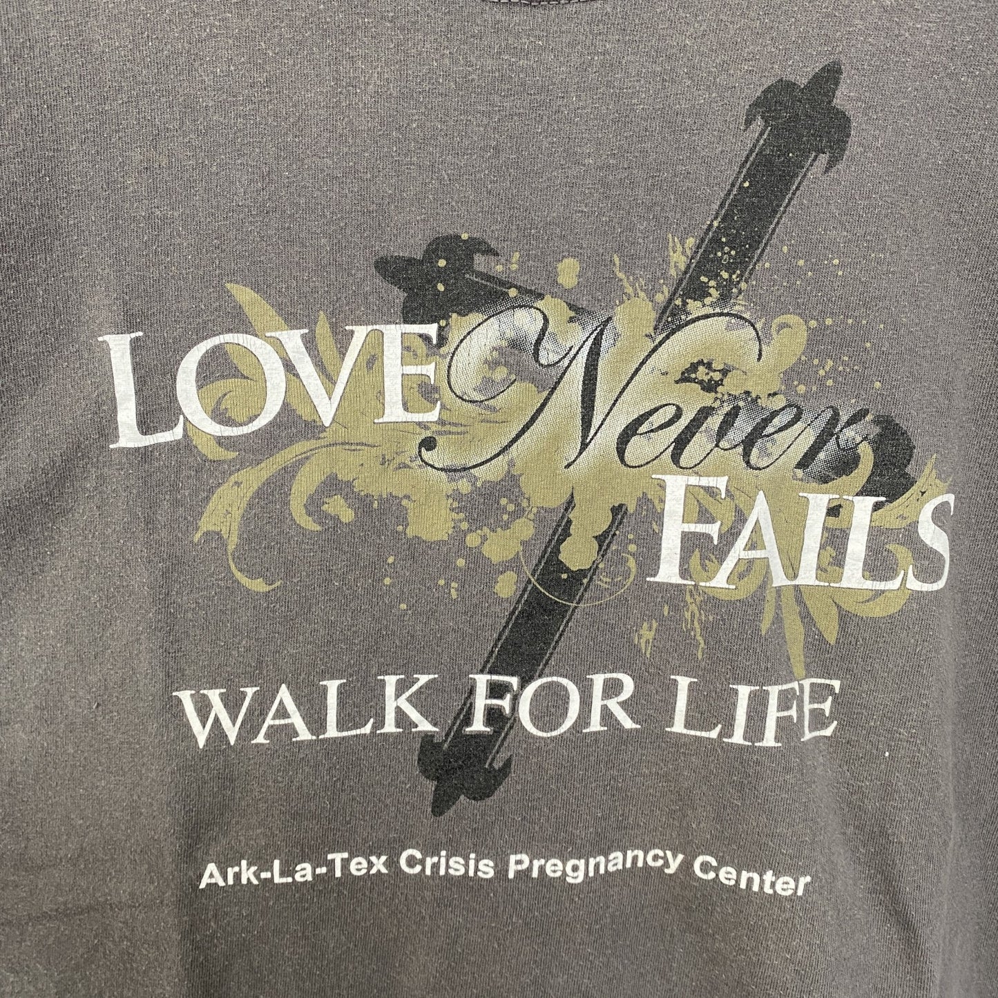 GILDAN　ギルダン　半袖デザインプリントTシャツ　フェード　ビックシルエット　クルーネック　灰色　グレー　XLサイズ