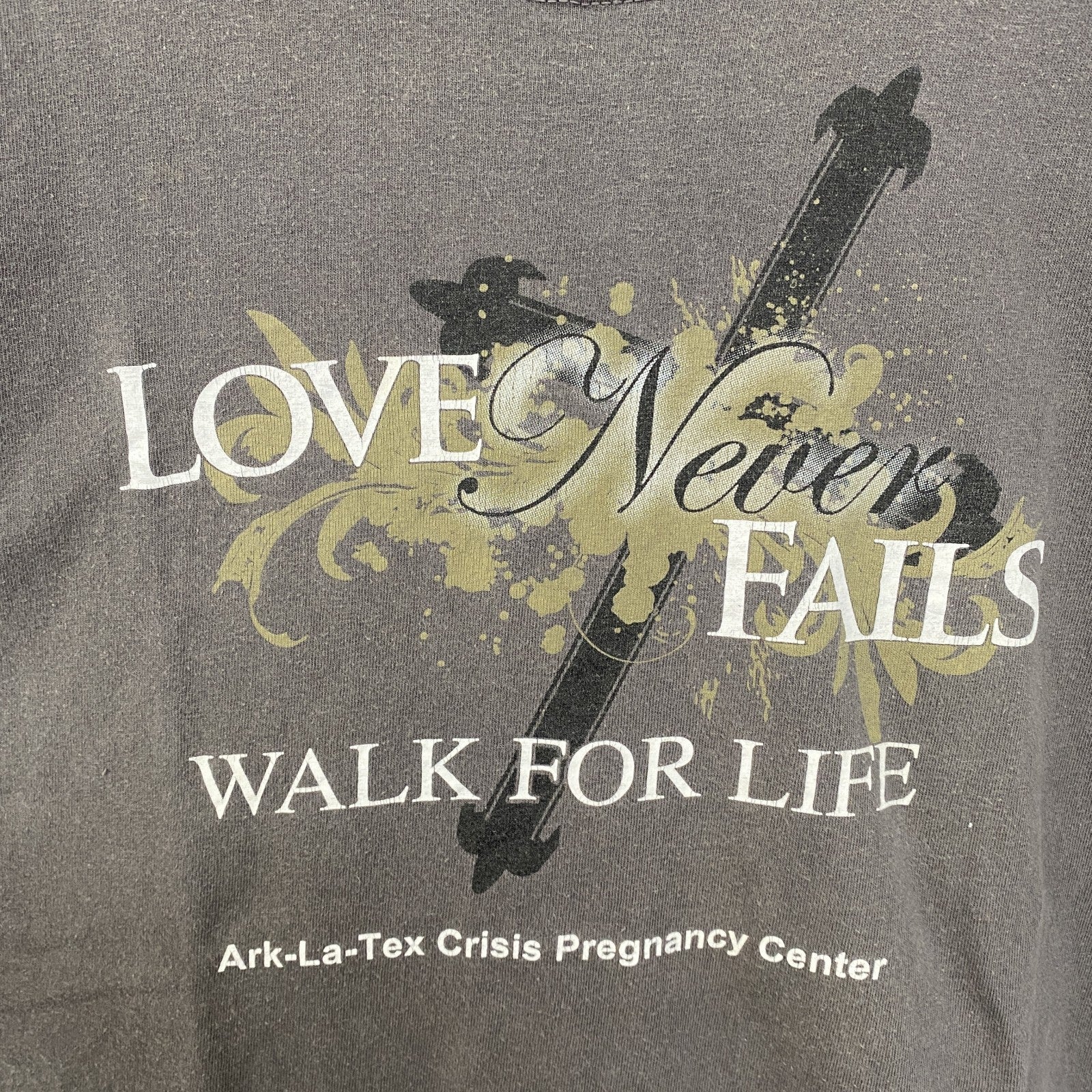 GILDAN　ギルダン　半袖デザインプリントTシャツ　フェード　ビックシルエット　クルーネック　灰色　グレー　XLサイズ