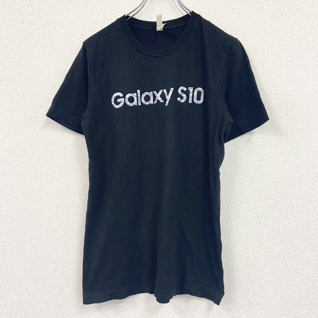 CANVAS　キャンバス　半袖プリントTシャツ　サムスン電子　Galaxy S10　黒　ブラック　Mサイズ