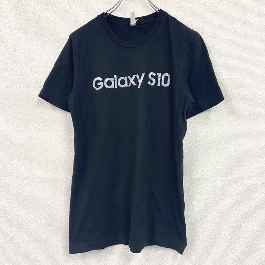 CANVAS　キャンバス　半袖プリントTシャツ　サムスン電子　Galaxy S10　黒　ブラック　Mサイズ
