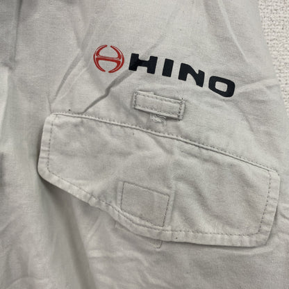 TB UNIFASHION　HINO　日野自動車　ワークジャケット　比翼仕立て　フラップポケット　白　ホワイト　4Lサイズ