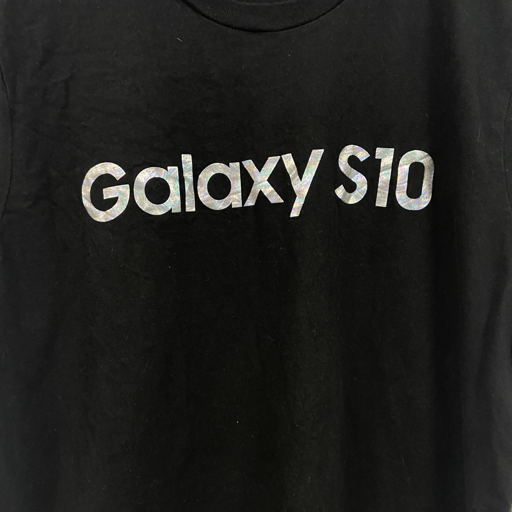 CANVAS　キャンバス　半袖プリントTシャツ　サムスン電子　Galaxy S10　黒　ブラック　Mサイズ