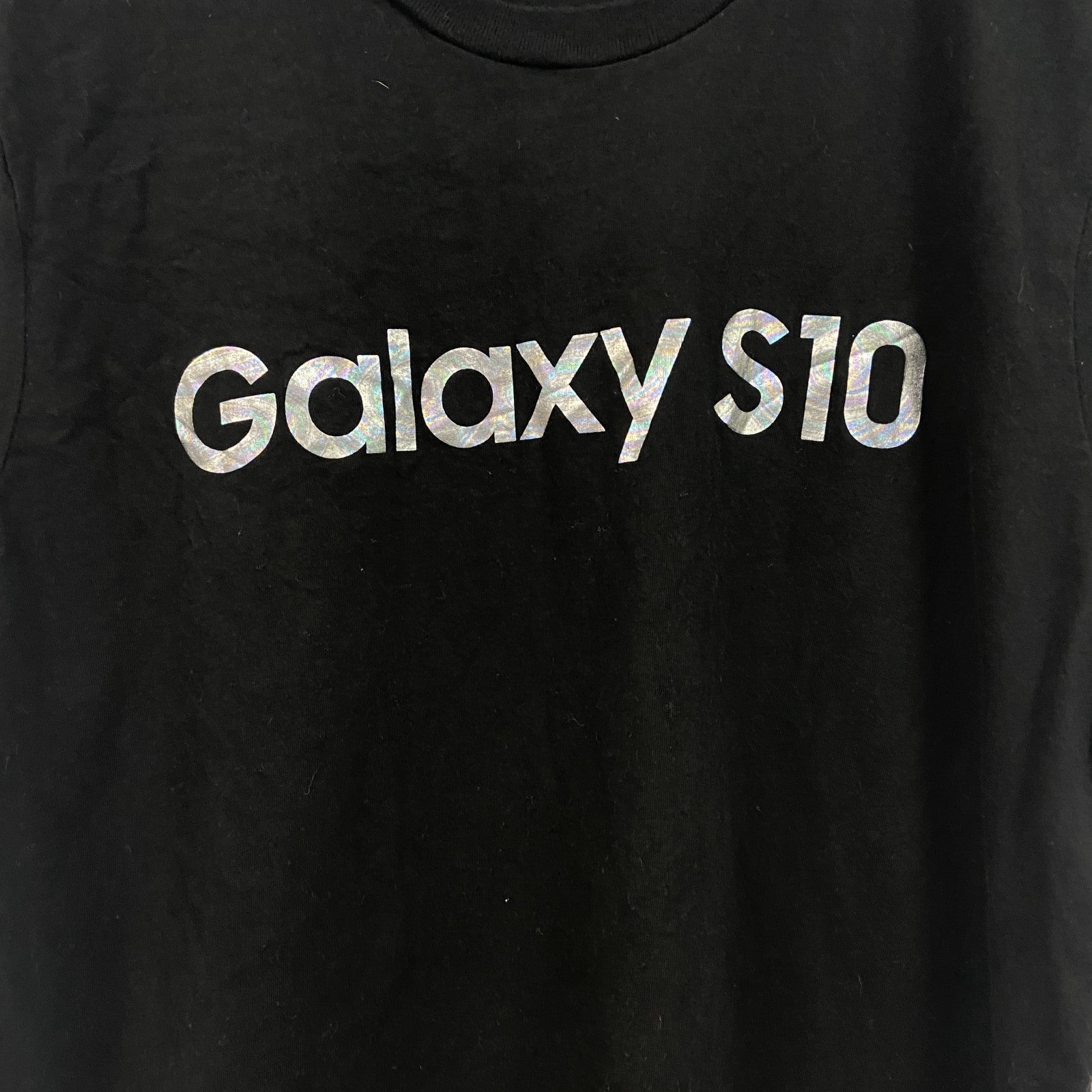 CANVAS　キャンバス　半袖プリントTシャツ　サムスン電子　Galaxy S10　黒　ブラック　Mサイズ