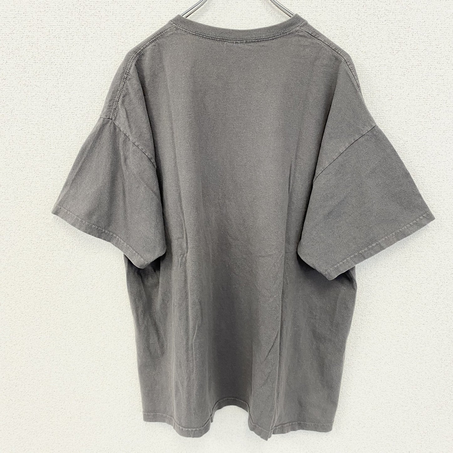 GILDAN　ギルダン　半袖デザインプリントTシャツ　フェード　ビックシルエット　クルーネック　灰色　グレー　XLサイズ