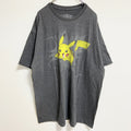 古着 used　Pokemon　ポケモン　半袖プリント公式Tシャツ　クルーネック　オフィシャル　ピカチュウ　グレー　2XLサイズ