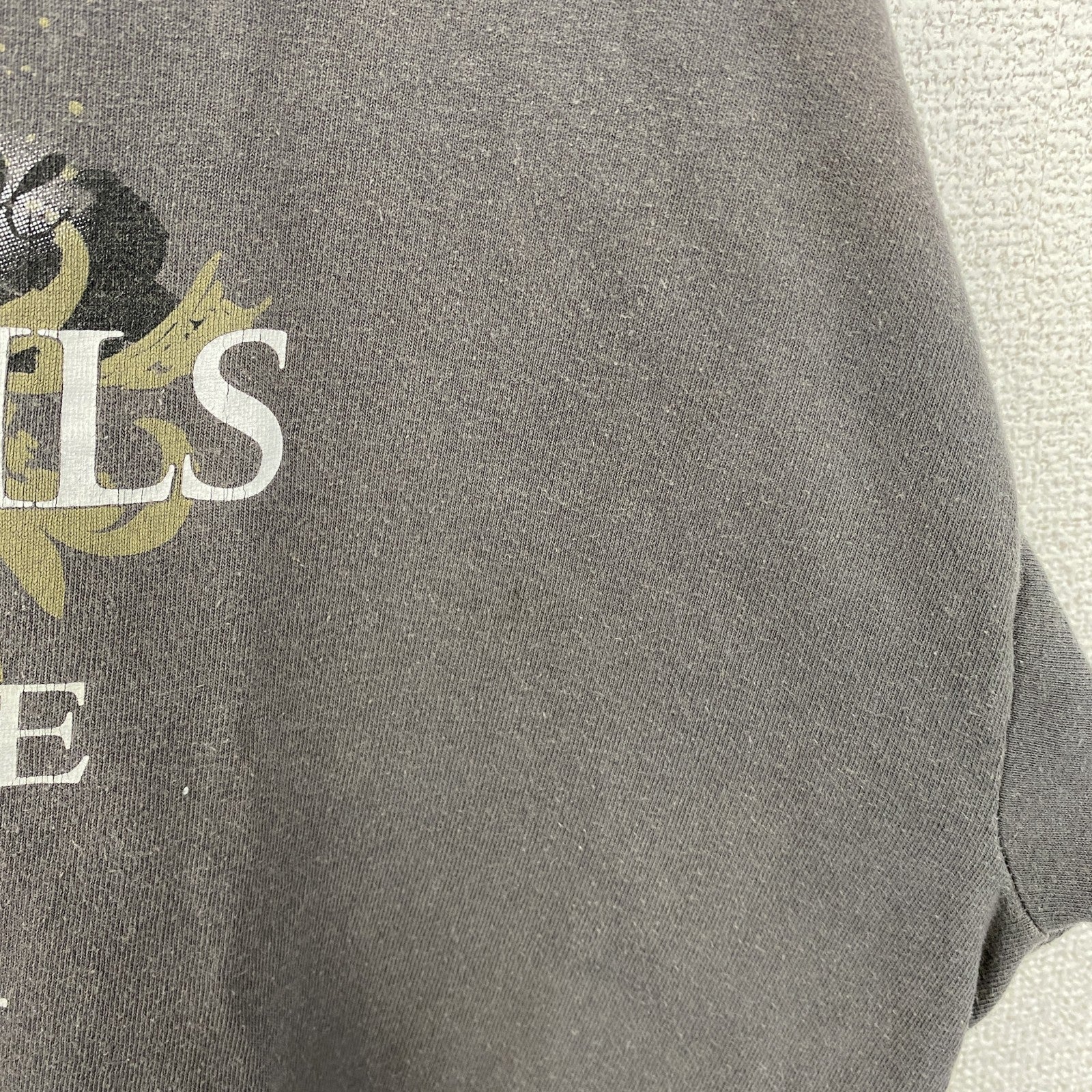GILDAN　ギルダン　半袖デザインプリントTシャツ　フェード　ビックシルエット　クルーネック　灰色　グレー　XLサイズ