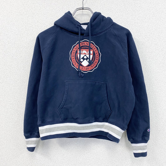 Champion　チャンピオン　リバースウィーブ　スウェットパーカー/フーディー　カレッジロゴ　紺　ネイビー　Sサイズ