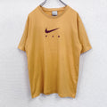 00s　NIKE　ナイキ　半袖プリントTシャツ　ヴィンテージ　スウッシュロゴ　黄　イエロー　Mサイズ