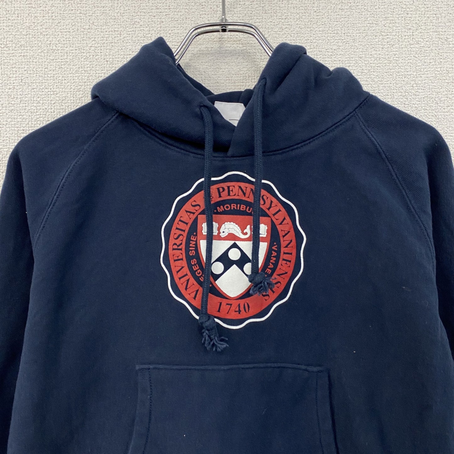 Champion　チャンピオン　リバースウィーブ　スウェットパーカー/フーディー　カレッジロゴ　紺　ネイビー　Sサイズ