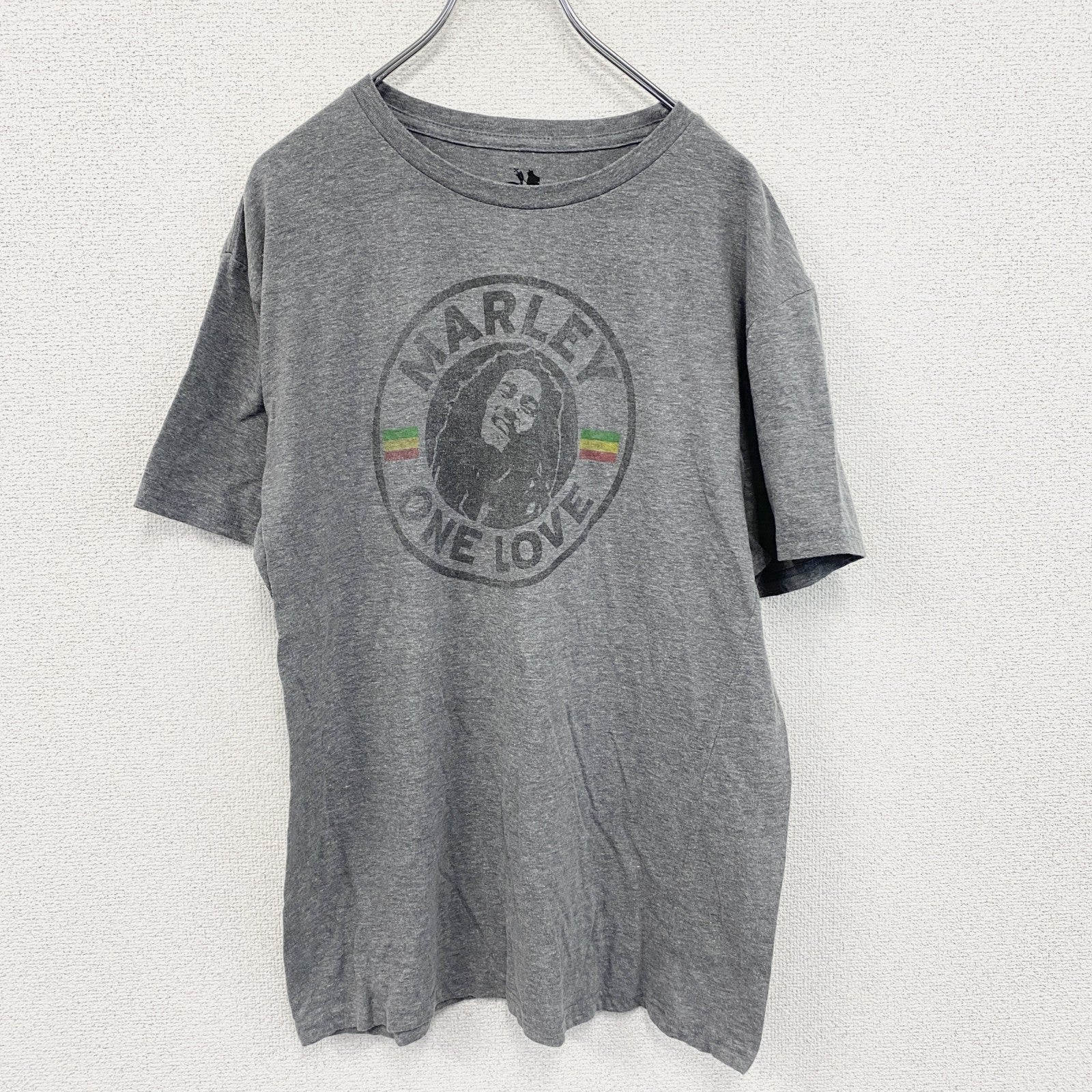 ZION　ボブマーリー　半袖プリントTシャツ　レゲエ　灰色　グレー　XLサイズ