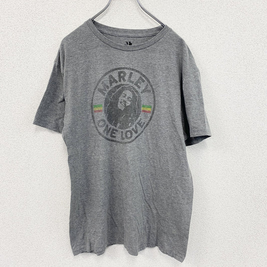 ZION　ボブマーリー　半袖プリントTシャツ　レゲエ　灰色　グレー　XLサイズ
