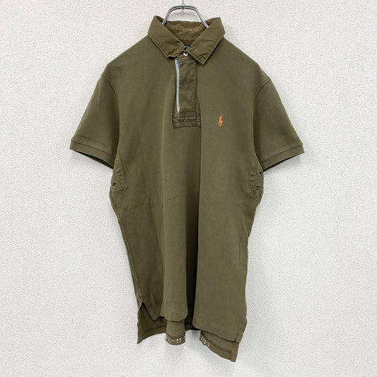 POLO by Ralph Lauren　ラルフローレン　CUSTOM FIT　半袖ポロシャツ　刺繍ロゴ　ワンポイント　カーキ　Lサイズ