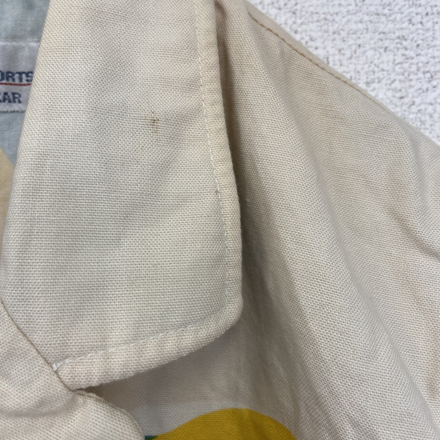 古着 used　POP SPOURTS ポップスポーツ　半袖プリントシャツ　虹　カモメ　曇　カジュアル　レトロデザイン　Lサイズ