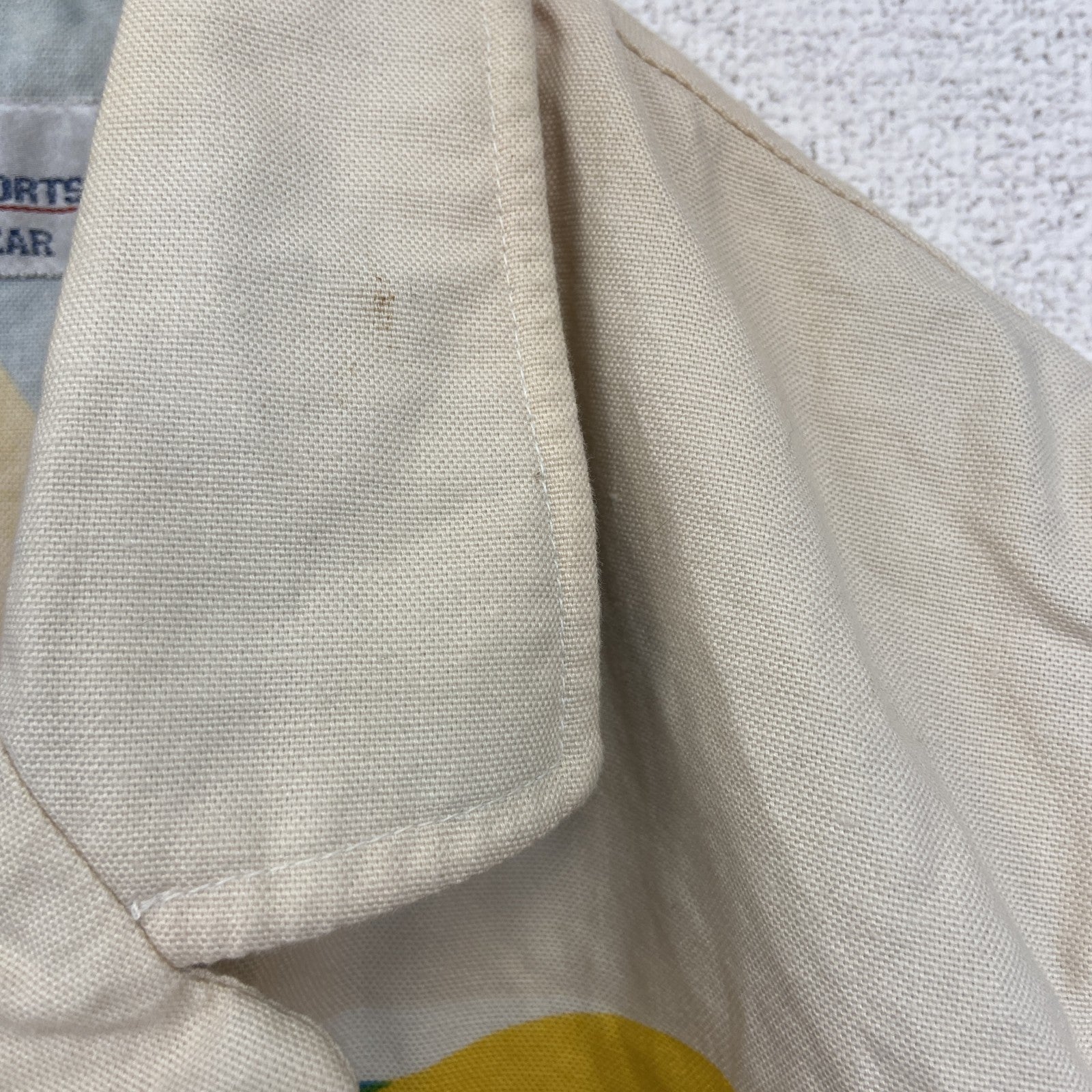 古着 used　POP SPOURTS ポップスポーツ　半袖プリントシャツ　虹　カモメ　曇　カジュアル　レトロデザイン　Lサイズ