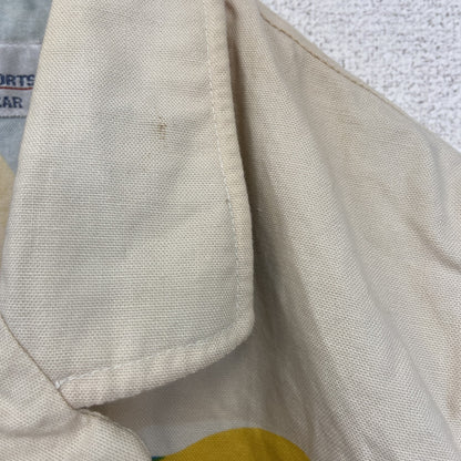 古着 used　POP SPOURTS ポップスポーツ　半袖プリントシャツ　虹　カモメ　曇　カジュアル　レトロデザイン　Lサイズ