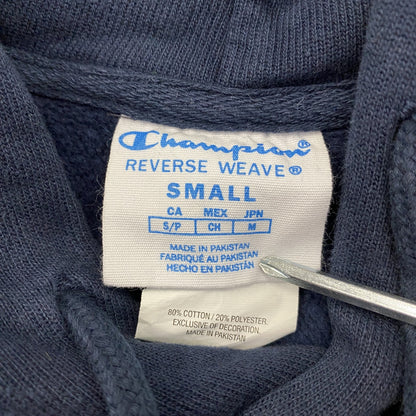 Champion　チャンピオン　リバースウィーブ　スウェットパーカー/フーディー　カレッジロゴ　紺　ネイビー　Sサイズ