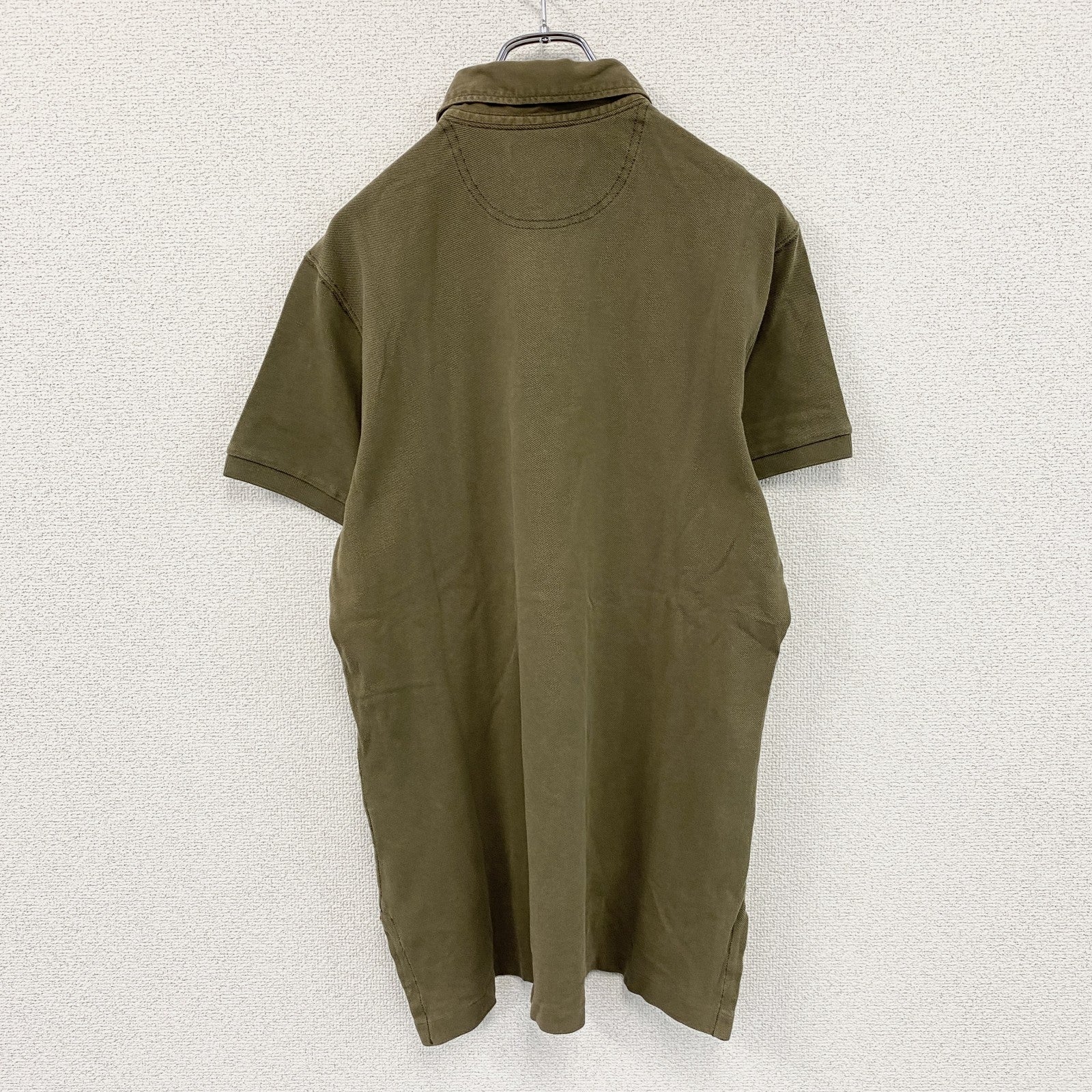 POLO by Ralph Lauren　ラルフローレン　CUSTOM FIT　半袖ポロシャツ　刺繍ロゴ　ワンポイント　カーキ　Lサイズ