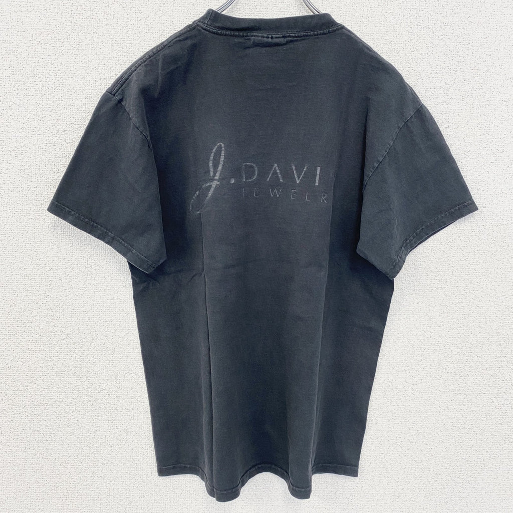古着 used　PORT&COMPANY　半袖プリントTシャツ　DAVID JEWELRY　クルーネック　デザイン　Mサイズ