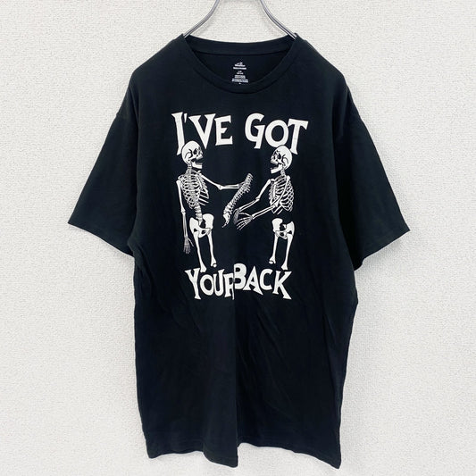 way to celebrate!HALLOWEEN　半袖プリントTシャツ　ドクロ　骸骨　黒　ブラック　Lサイズ