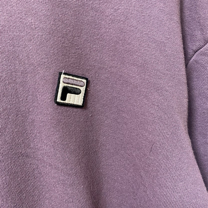 FILA　フィラ　スウェット/トレーナー　ワッペン　リブライン　ワンポイント　紫　パープル　Lサイズ