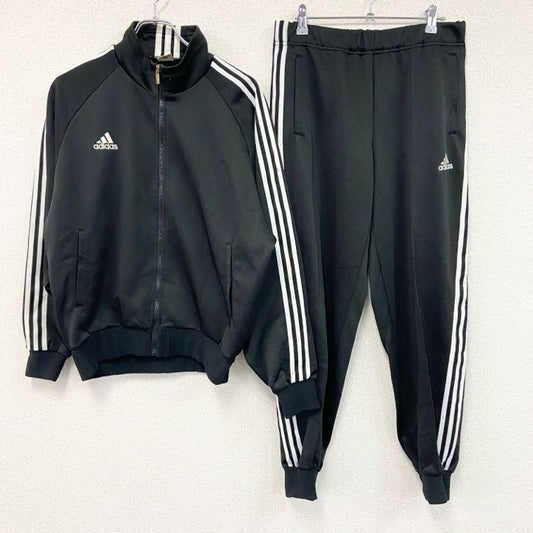 adidas　アディダス　ジャージセットアップ　トラックジャケット　トラックパンツ　黒　ブラック　Oサイズ