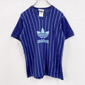 ～90s　adidas　アディダス　半袖Tシャツ　ヴィンテージ　ストライプ柄　紺　ネイビー　Lサイズ