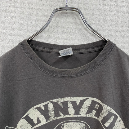 GILDAN　ギルダン　レーナードスキナード　半袖プリントTシャツ　バンドＴ　グレー　Lサイズ