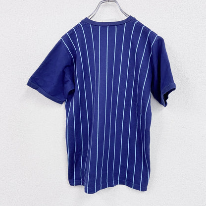 ～90s　adidas　アディダス　半袖Tシャツ　ヴィンテージ　ストライプ柄　紺　ネイビー　Lサイズ