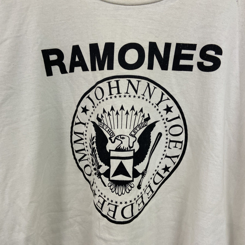 90s　FROZEN MUNKY　RAMONES　ラモーンズ　半袖プリントTシャツ　白　ホワイト　XLサイズ
