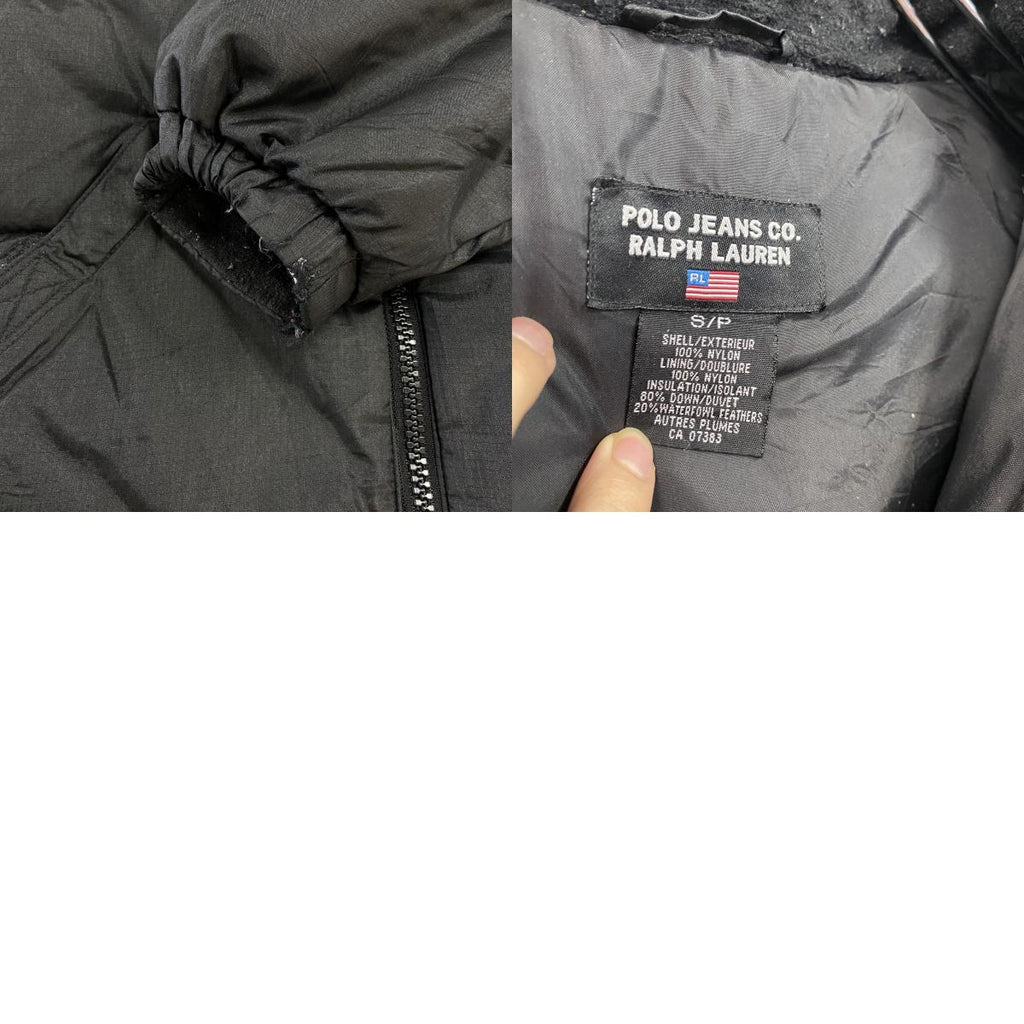 POLO JEANS　ポロジーンズ　ラルフローレン　ダウンジャケット　ダウン80％　黒　ブラック　Sサイズ