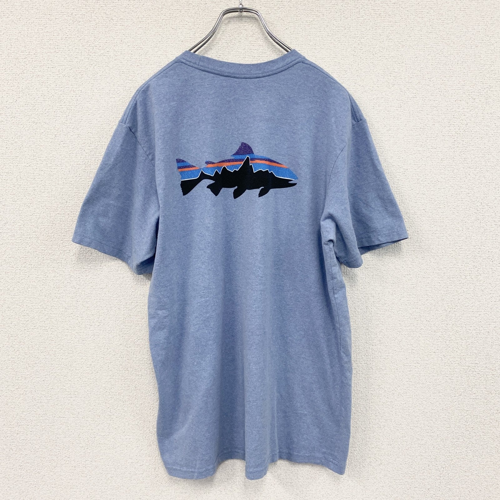 patagonia　パタゴニア　半袖プリントTシャツ　水色　ライトブルー　Lサイズ