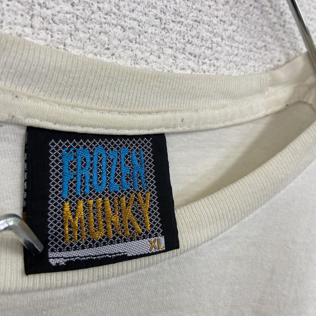 90s　FROZEN MUNKY　RAMONES　ラモーンズ　半袖プリントTシャツ　白　ホワイト　XLサイズ