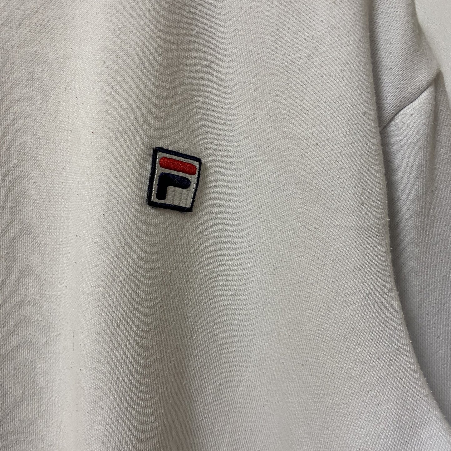 FILA　フィラ　スウェット/トレーナー　ワンポイント　リブライン　ホワイト　Lサイズ