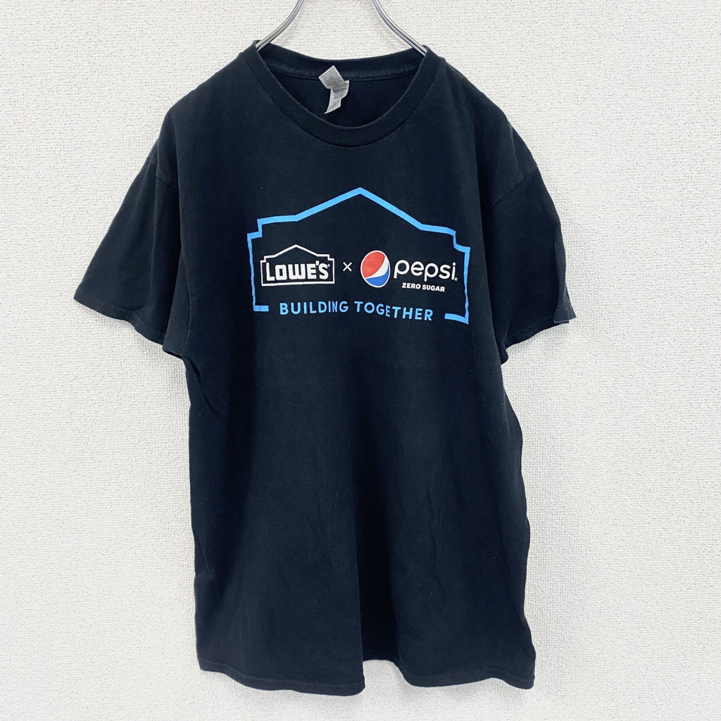 GILDAN　ギルダン　半袖企業プリントTシャツ　黒　ブラック　Lサイズ