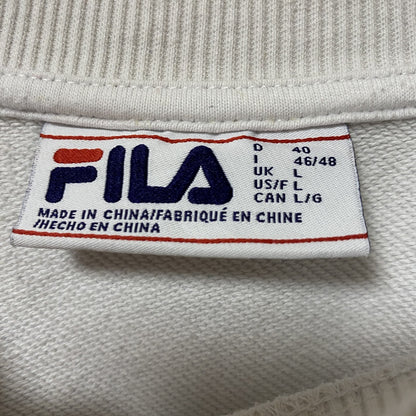 FILA　フィラ　スウェット/トレーナー　ワンポイント　リブライン　ホワイト　Lサイズ