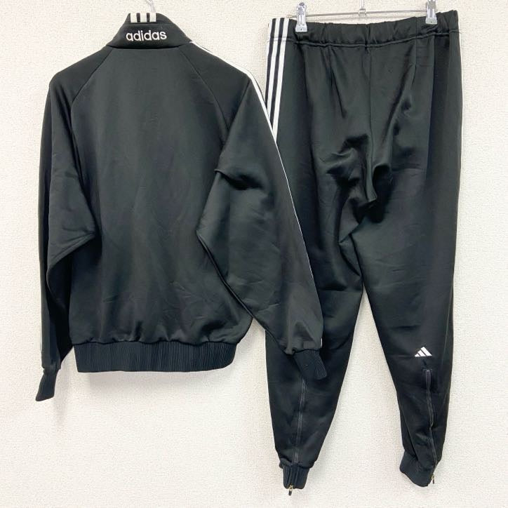 adidas　アディダス　ジャージセットアップ　トラックジャケット　トラックパンツ　黒　ブラック　Oサイズ