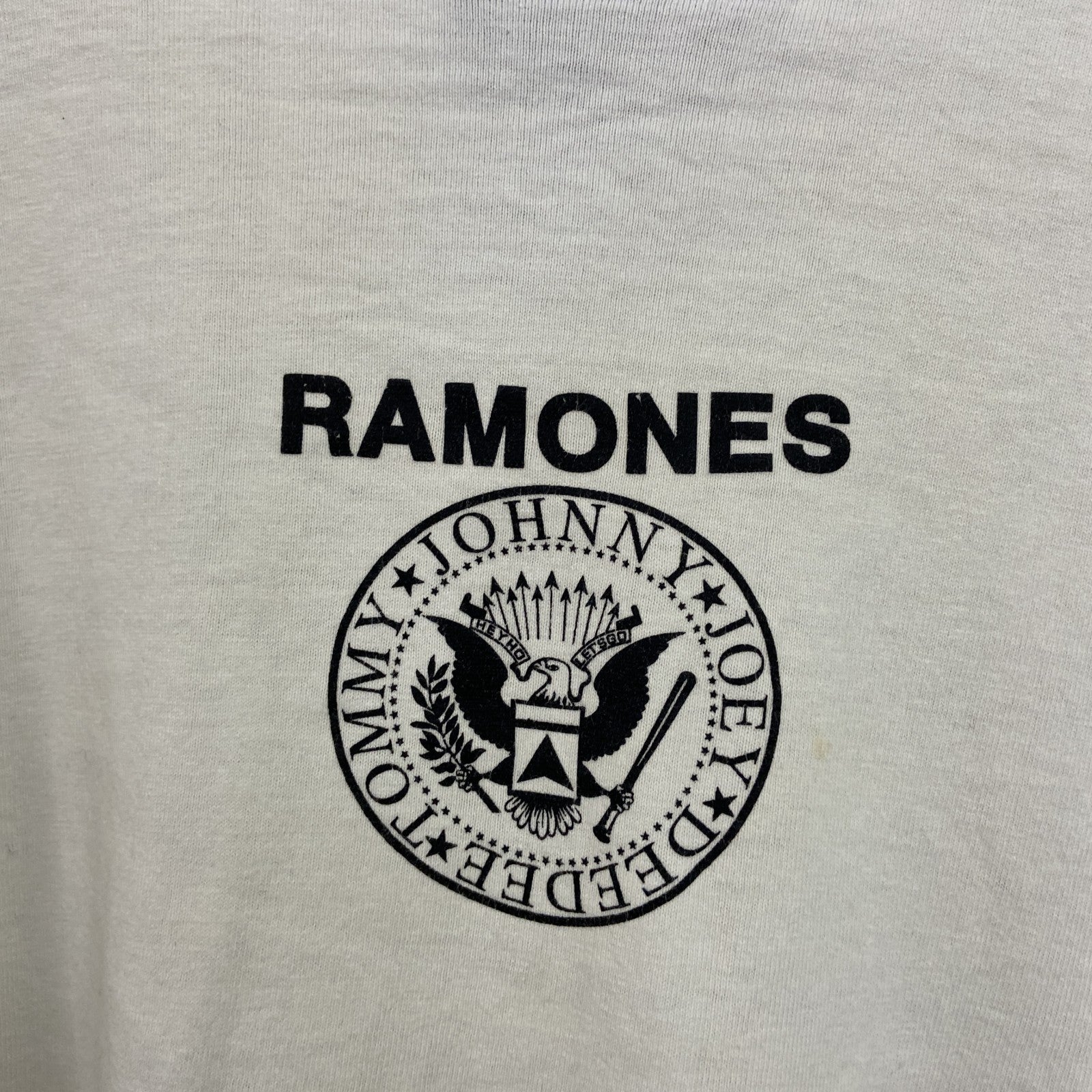 90s　FROZEN MUNKY　RAMONES　ラモーンズ　半袖プリントTシャツ　白　ホワイト　XLサイズ
